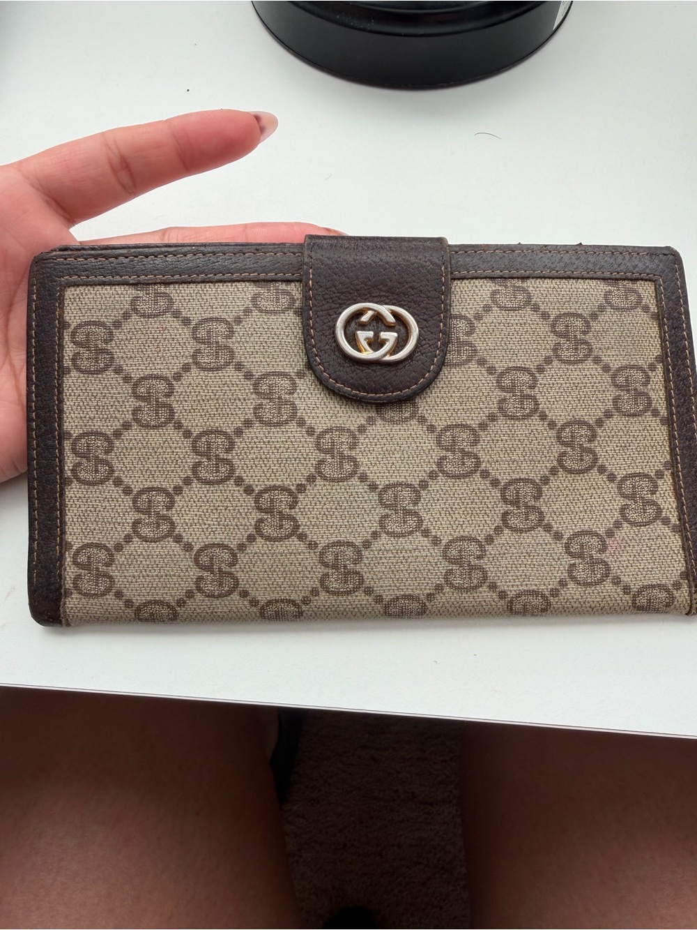 Gucci Beige and Brown GG Canvas Continental Wallet